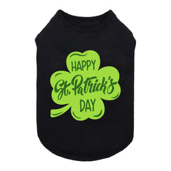 Fitwarm Happy St Patricks Day Dog Clothes Summer Dog Clothes for Small Dogs Boy Girl Funny Dog Tshirt Lightweight Breathable Cotton Pet Cat Outfit Black Green Medium